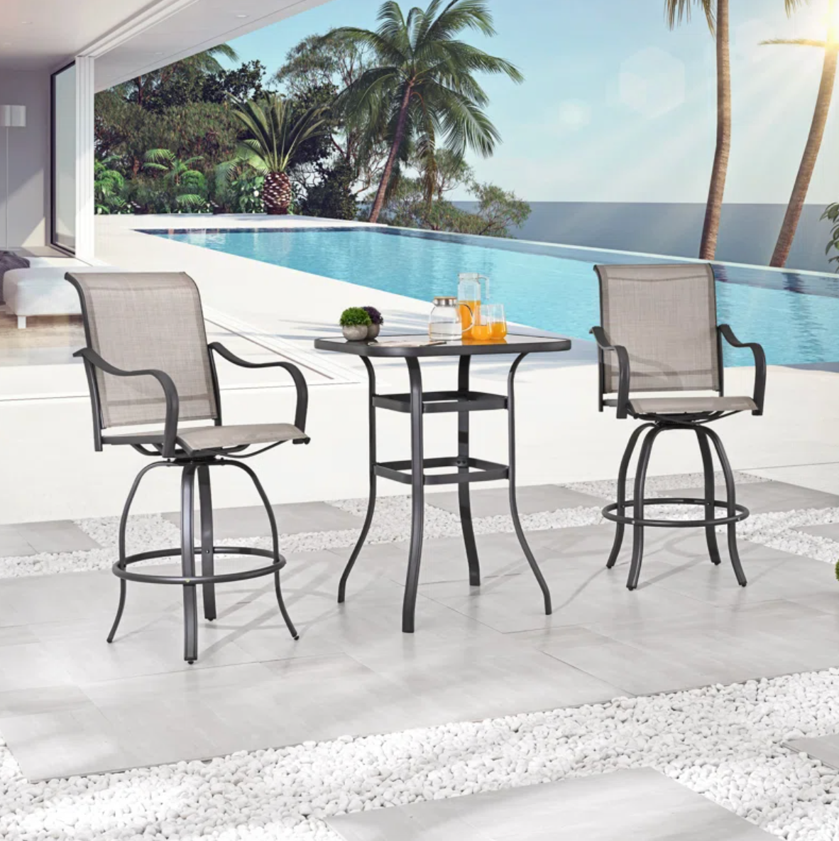 Winston Porter Tadwick Square 2-Person Swivel Bistro Set